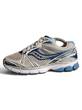 Saucony ProGrid Guide 5 Sneakers Women's 8 Wide Blue Metallic Mesh Running Shoes